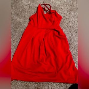 Red fit and flare dress